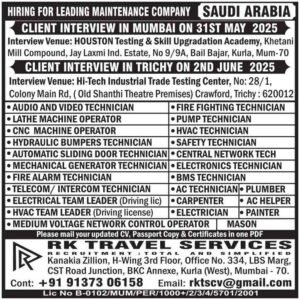 Saudi Arabia Job Vacancy