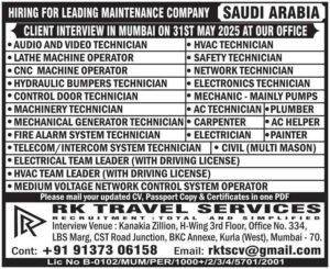 Saudi Arabia Job Vacancy 