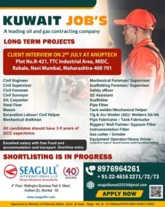 Kuwait Vacancy for Indian