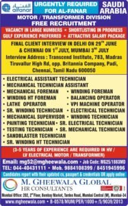 Vacancy in Saudi Arabia Company 